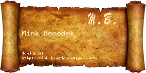 Mink Benedek névjegykártya