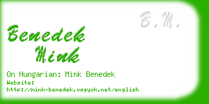 benedek mink business card